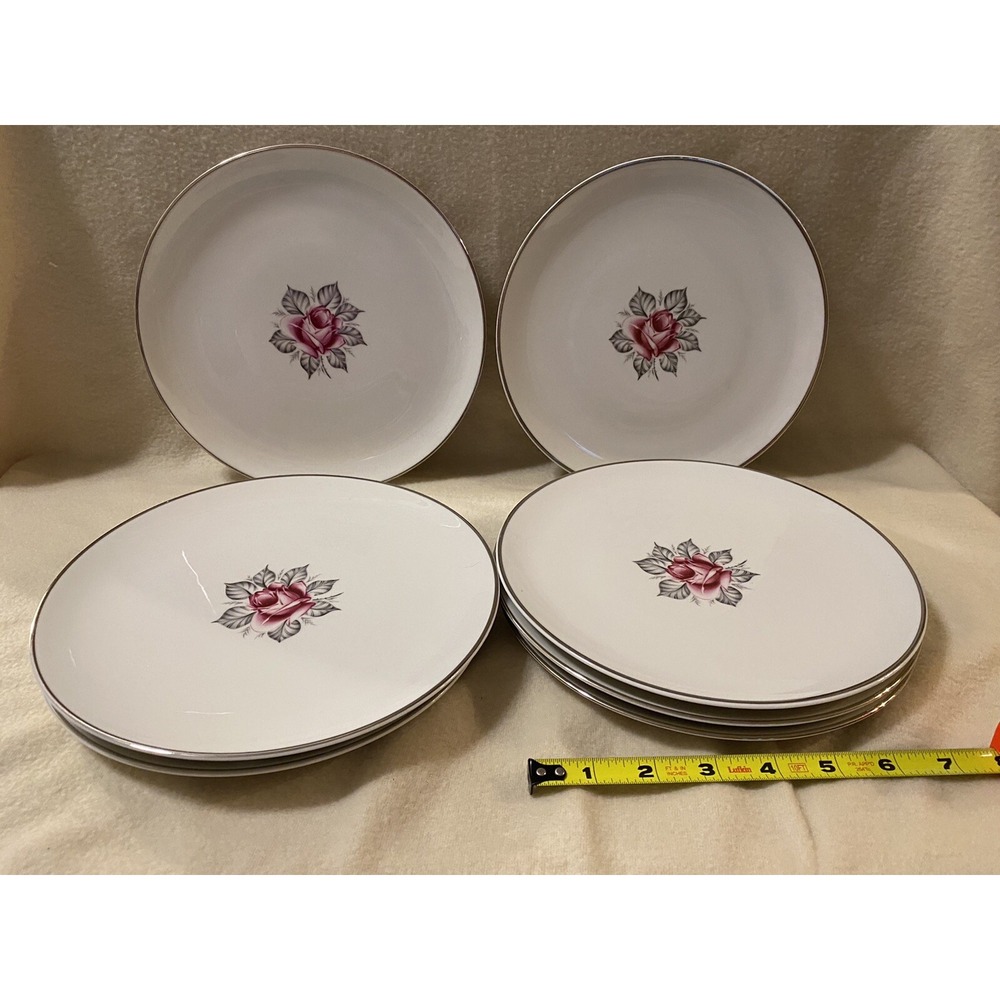 ROYAL JACKSON NORMANDY ROSE SALAD PLATES - 8 Plates